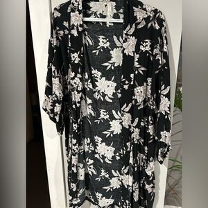 Spiritual Gangster Black and White Floral Cardigan